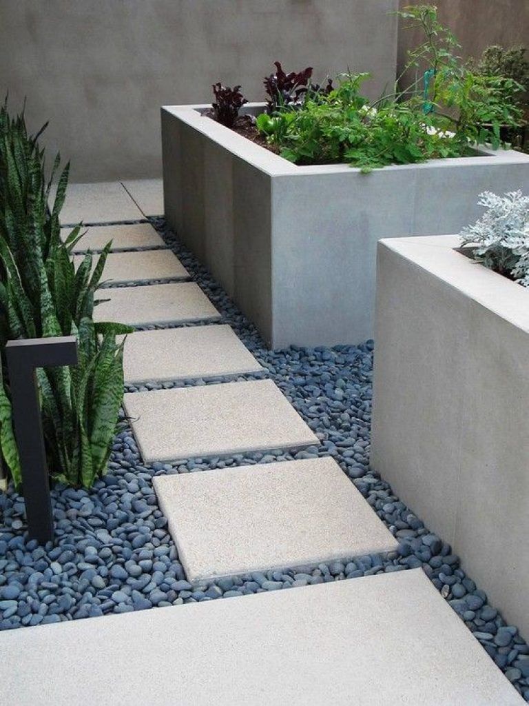 Patio Rectangular Concrete Ideas Decorating Modern Planters