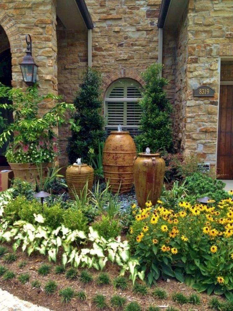 Beautiful Front Yard Rock Garden Landscaping Ideas Mediterranean