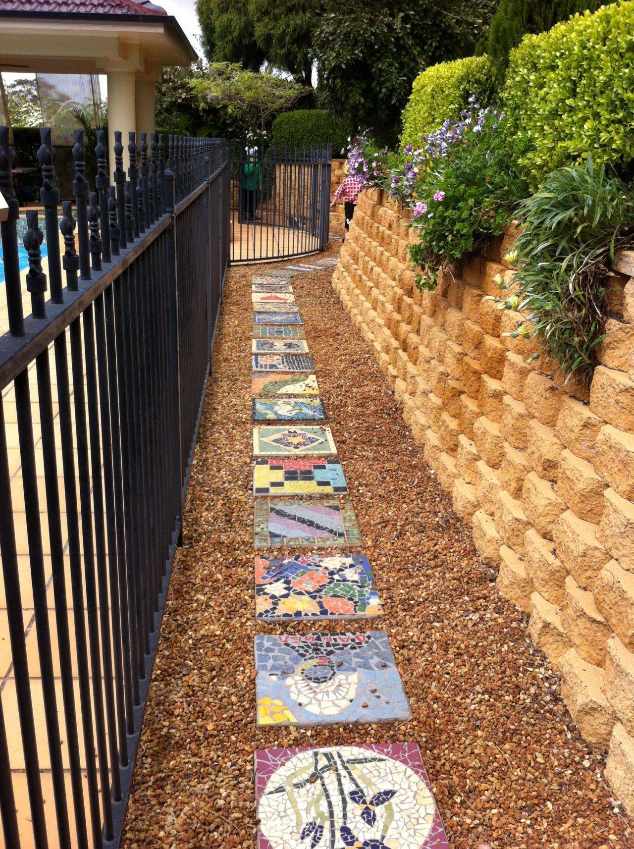 Garden Pathway Pebble Mosaic Ideas