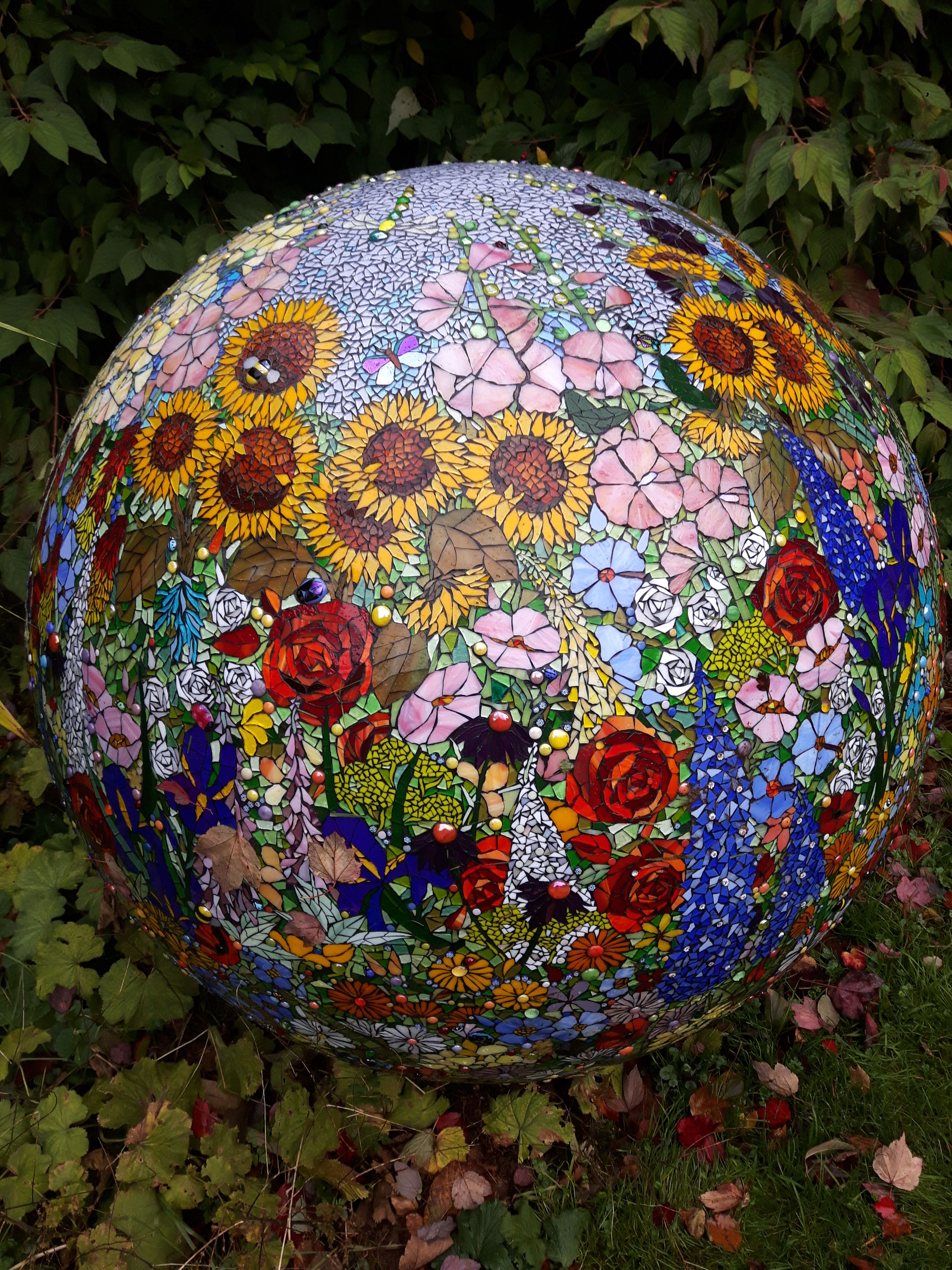 Beautiful Oval Dandelion Glass Mosaic Mosaic Garden Art Mosaic