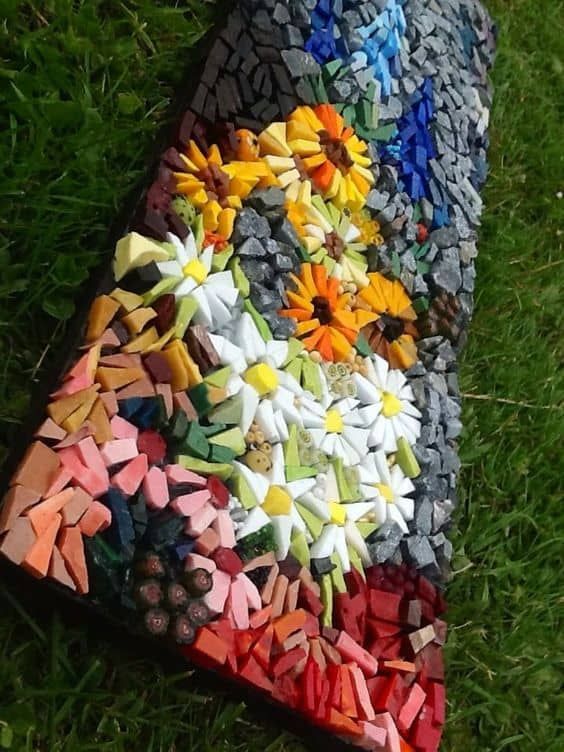 Mosaic Brick Border Mosaic Garden Art