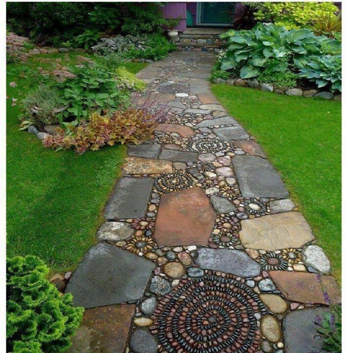 Awesome Front Yard Rock Garden Landscaping Ideas Backyard Walkway