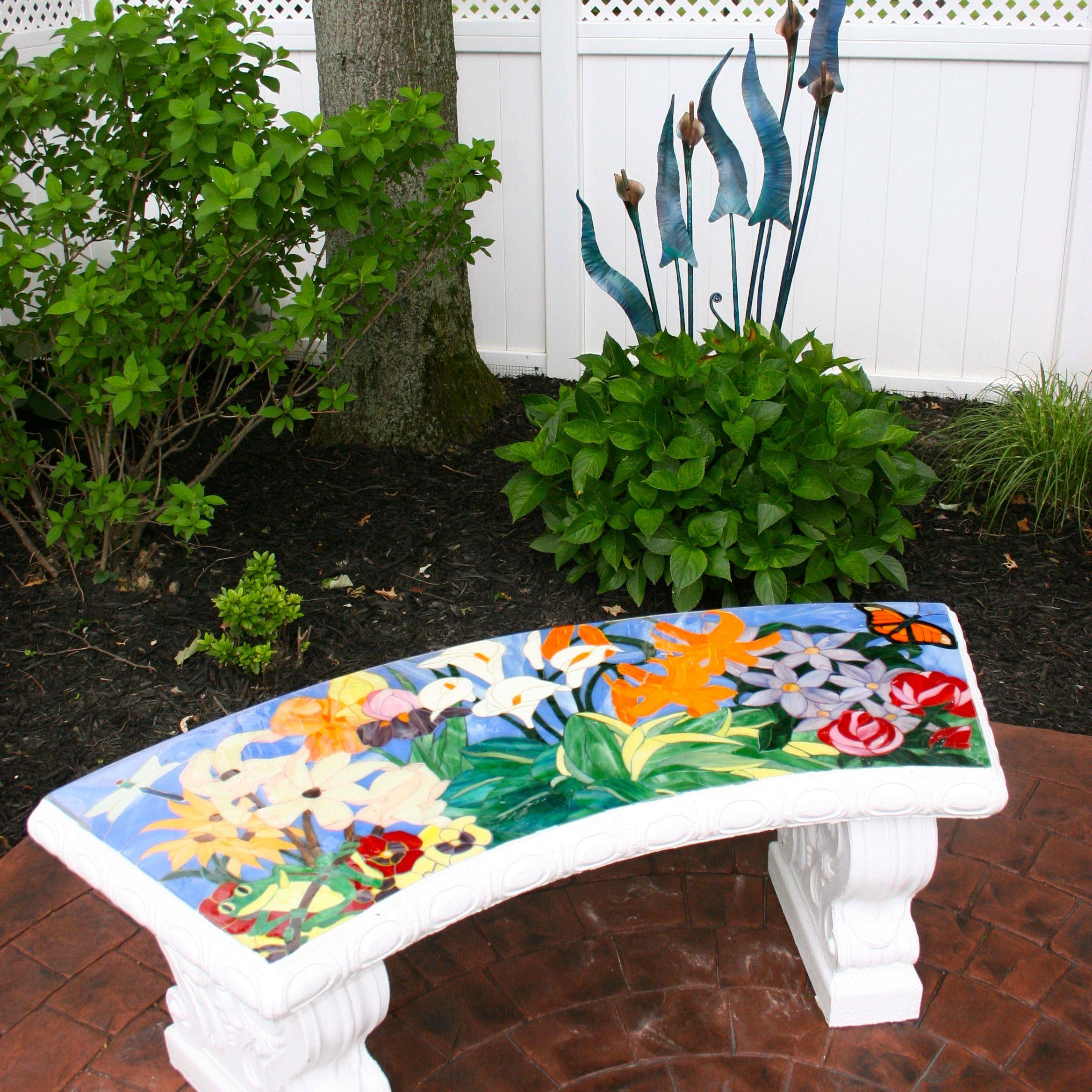 Mosaic Garden Bench Stepping Stone Mosaic Garden