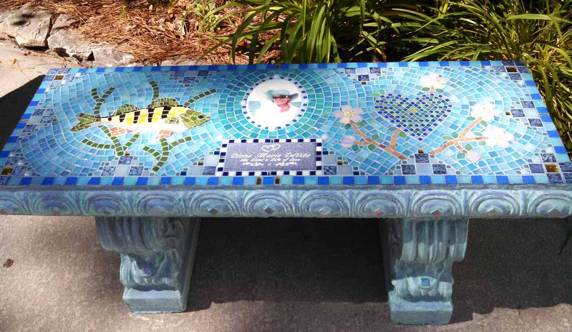 Butterflies And Dragonflies Mosaic Memorial Benches Waters End Studio