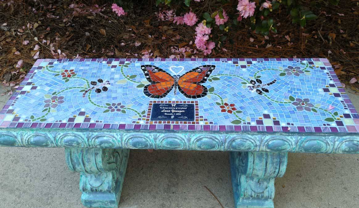 Mosaic Memorial Garden Benches