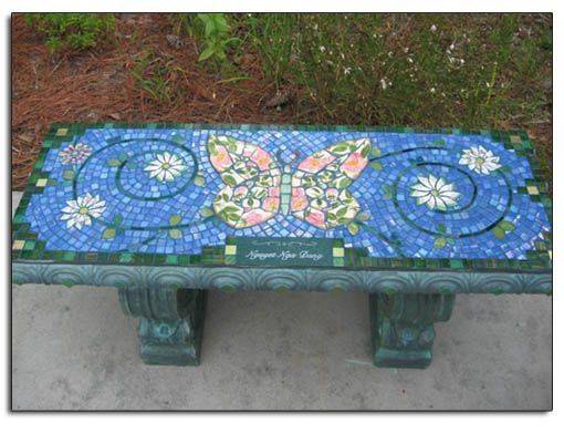 Mosaic Memorial Garden Benches Waters End Studio