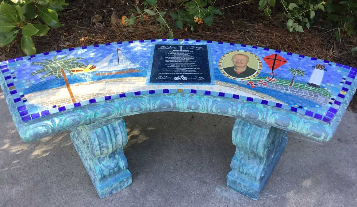 Mosaic Memorial Garden Benches Waters End Studio