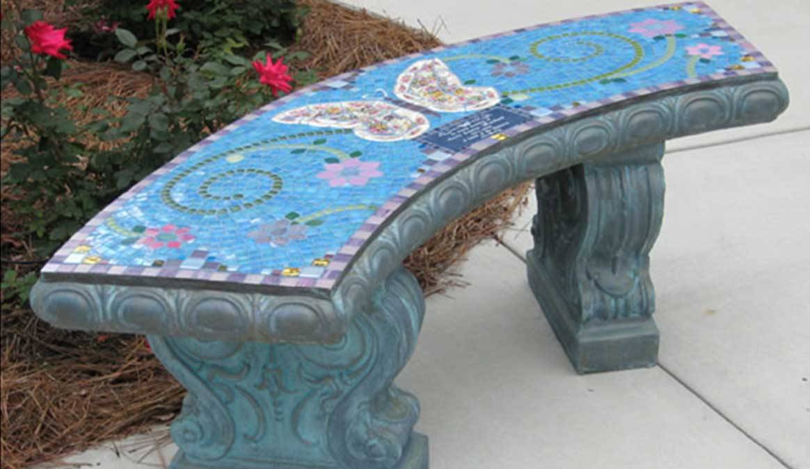 Mosaic Memorial Garden Benches Waters End Studio