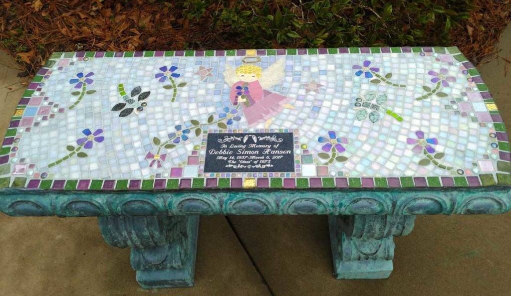 Mosaic Memorial Garden Benches Waters End Studio