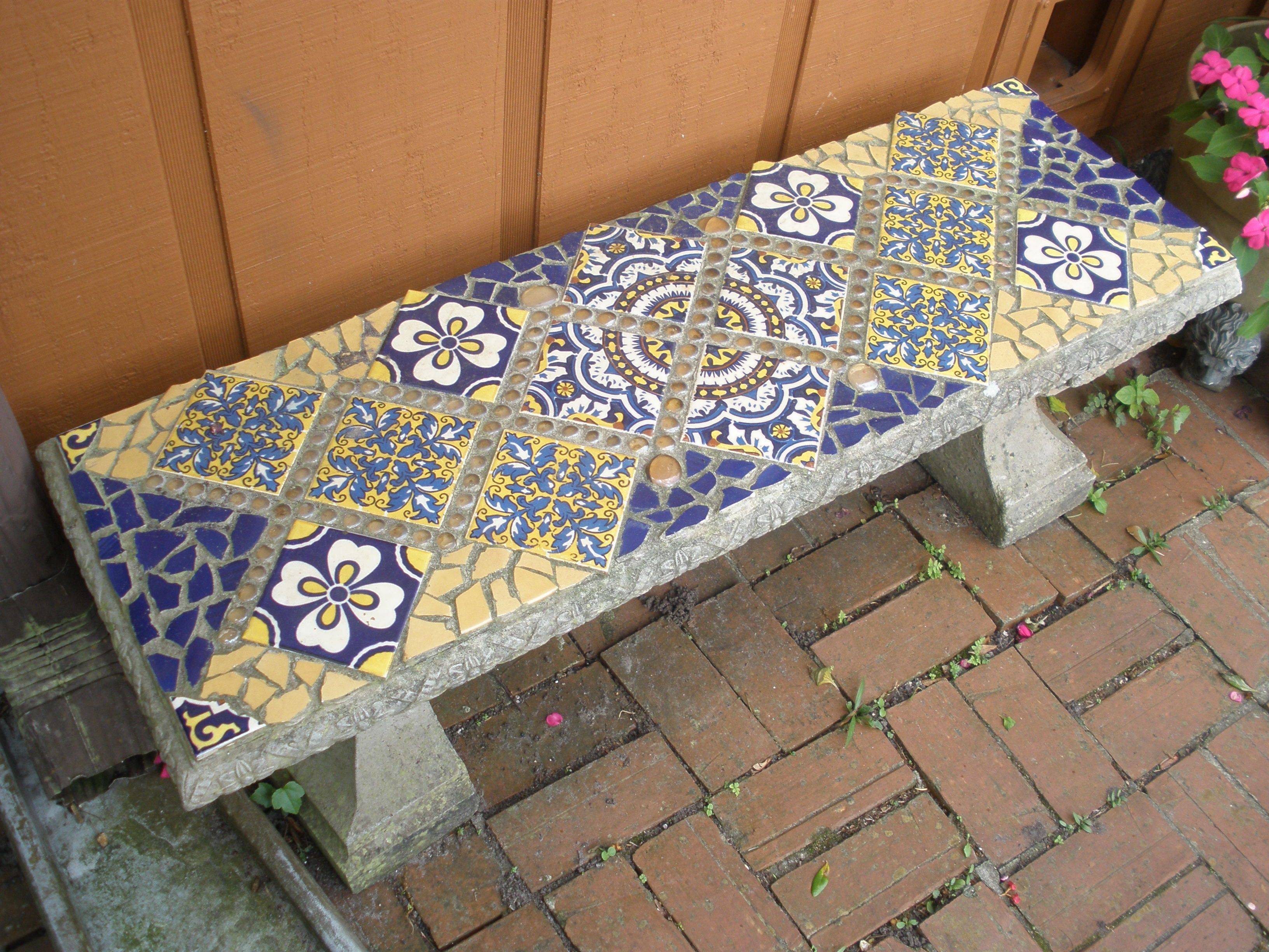 25 Mosaic Tile Garden Bench Ideas For This Year SharonSable