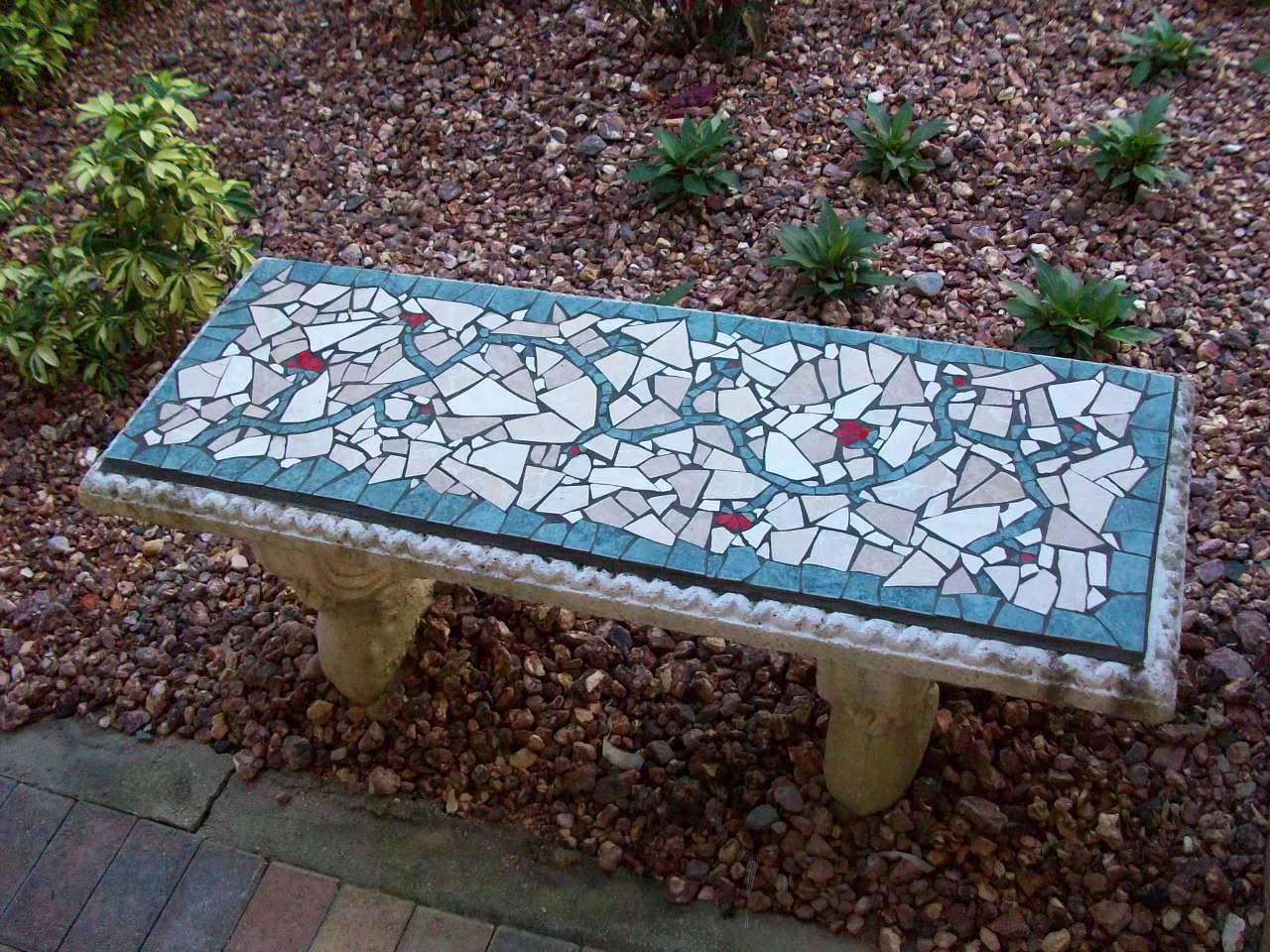 25 Mosaic Tile Garden Bench Ideas For This Year | SharonSable
