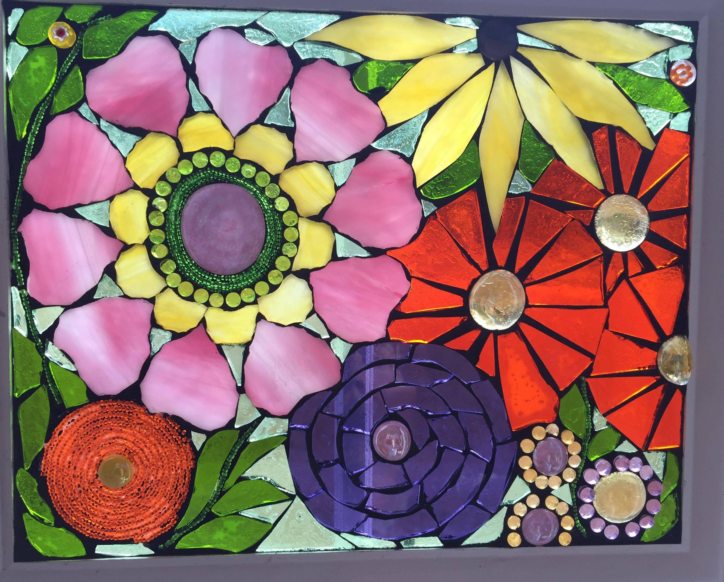 Flowers Spirals Stonework Pathway Mosaic Garden Decorative Pebbles