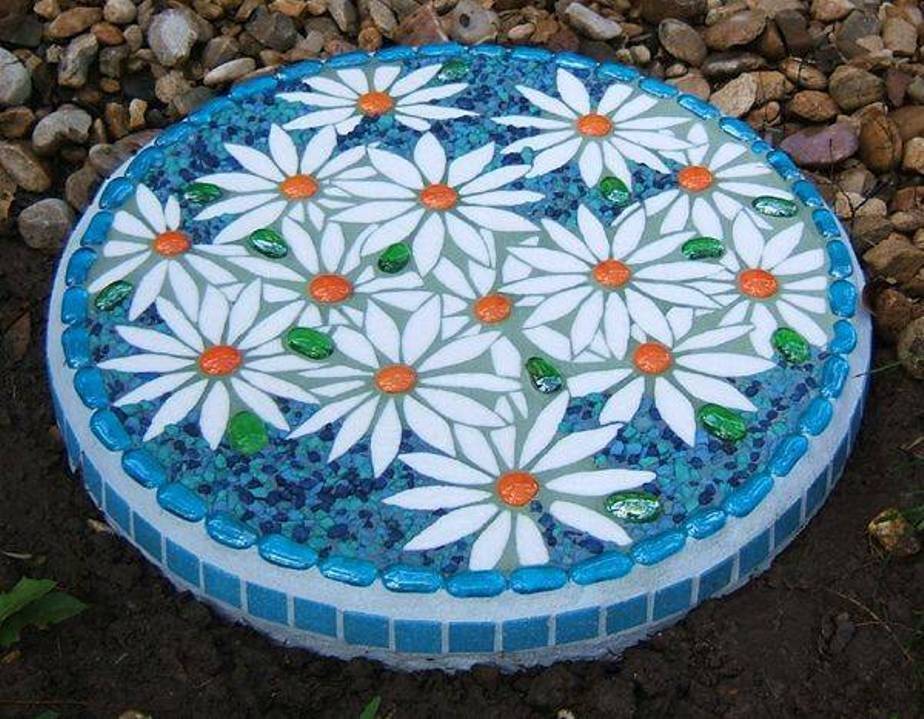 Lotus Flower Mosaic Stepping Stone Mosaic Flowers