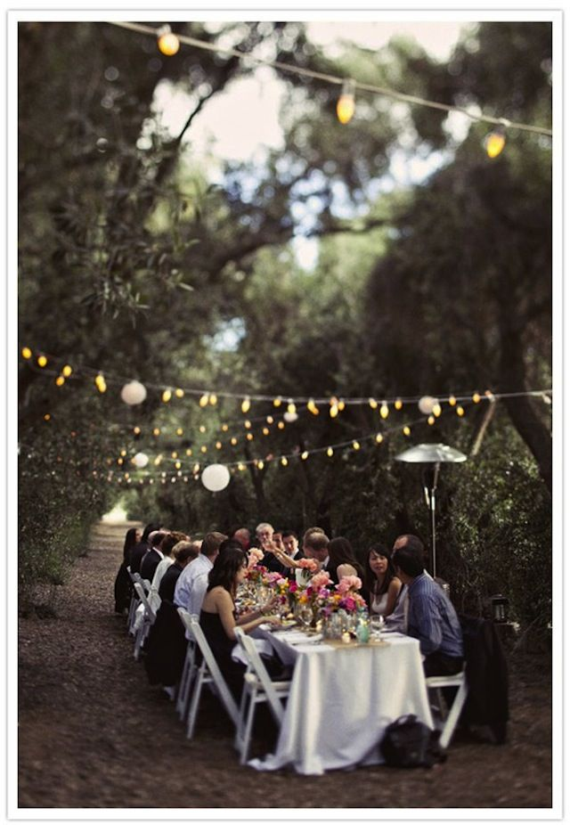Outdoor Tuscan Dinner Party Backyard Engagement Parties