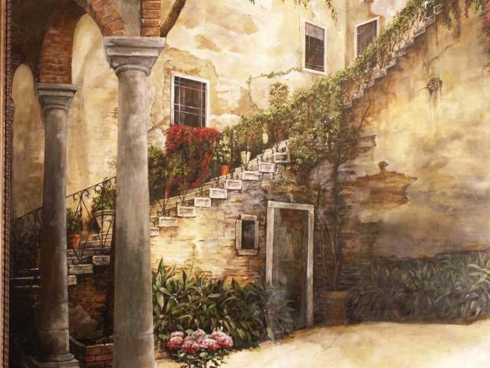 Italian Vineyard Landscape Mural