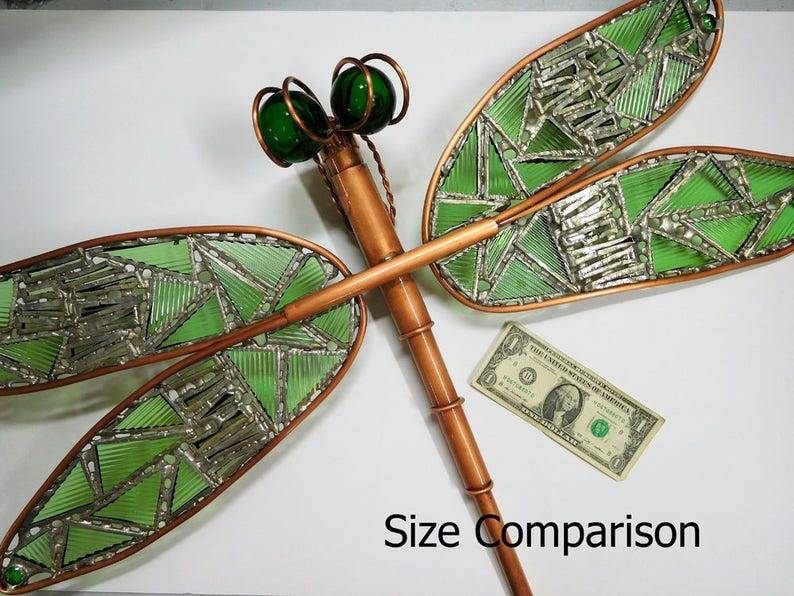 Dragonfly Copper Wall Hanging Metal Garden Yard Art Etsy