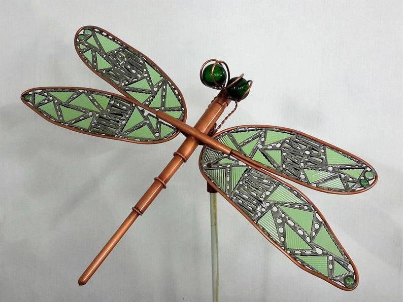 Large Dragonfly Art Dragonfly Garden Art Sculpture Copper