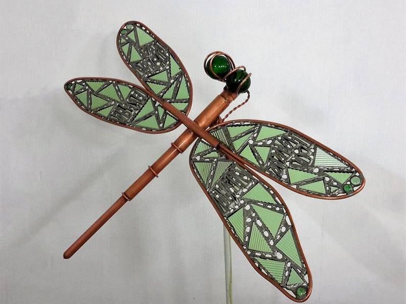 Large Dragonfly Art Dragonfly Garden Art Sculpture Copper