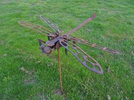 Dragonfly Metal Sculpture Yard Art Garden Art