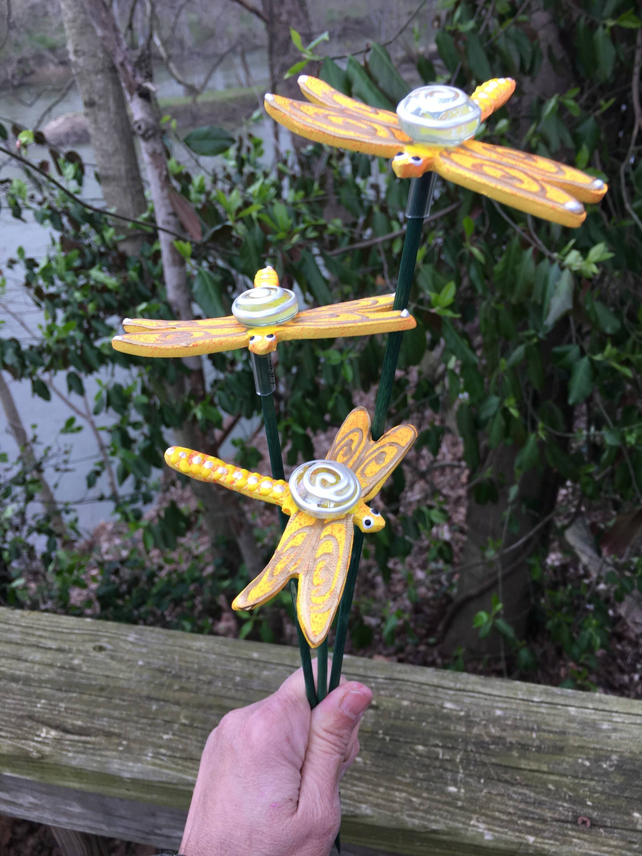 Ceramic Dragonfly Garden Stakes