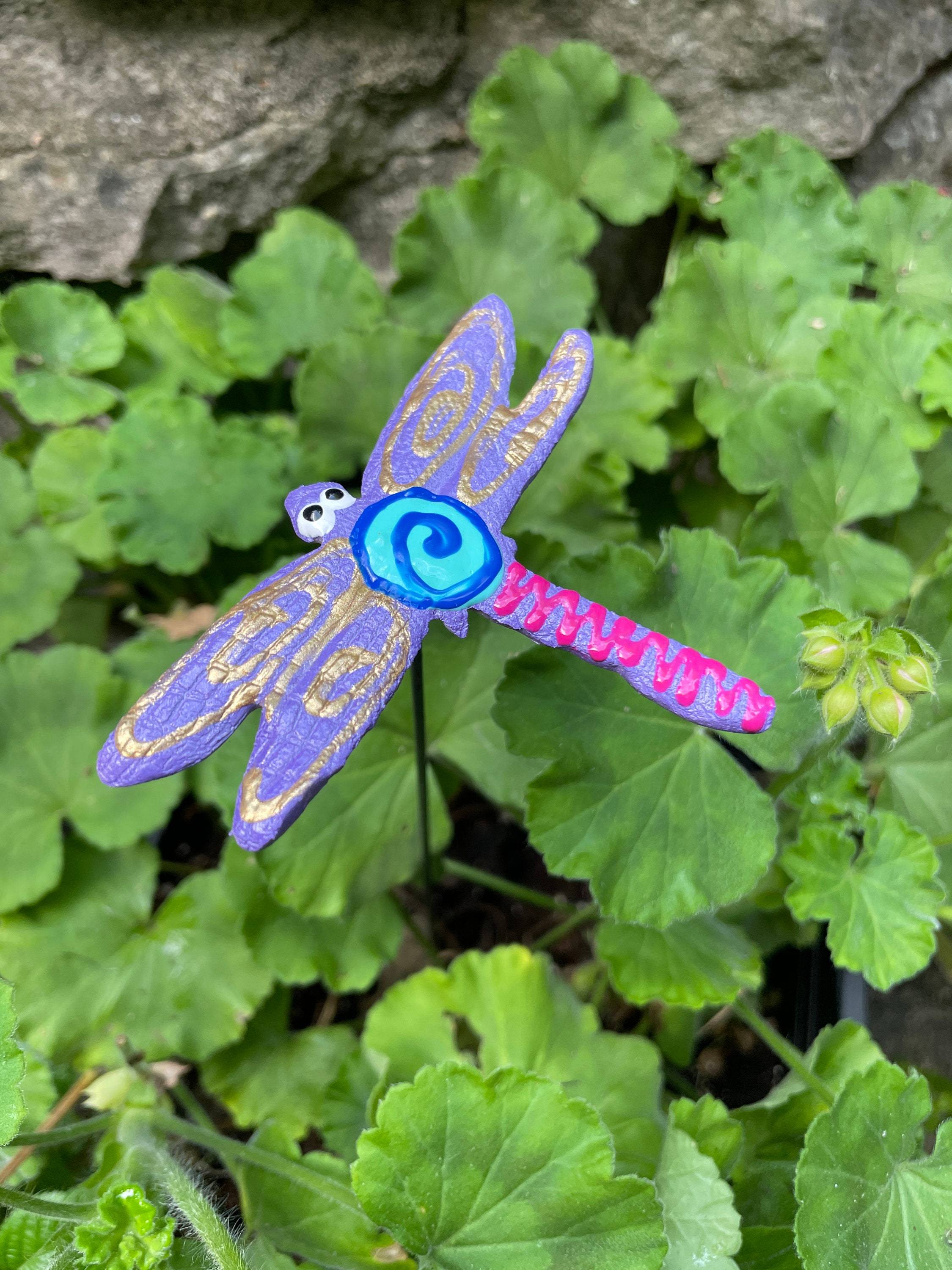 Purple Dragonfly Garden Stake