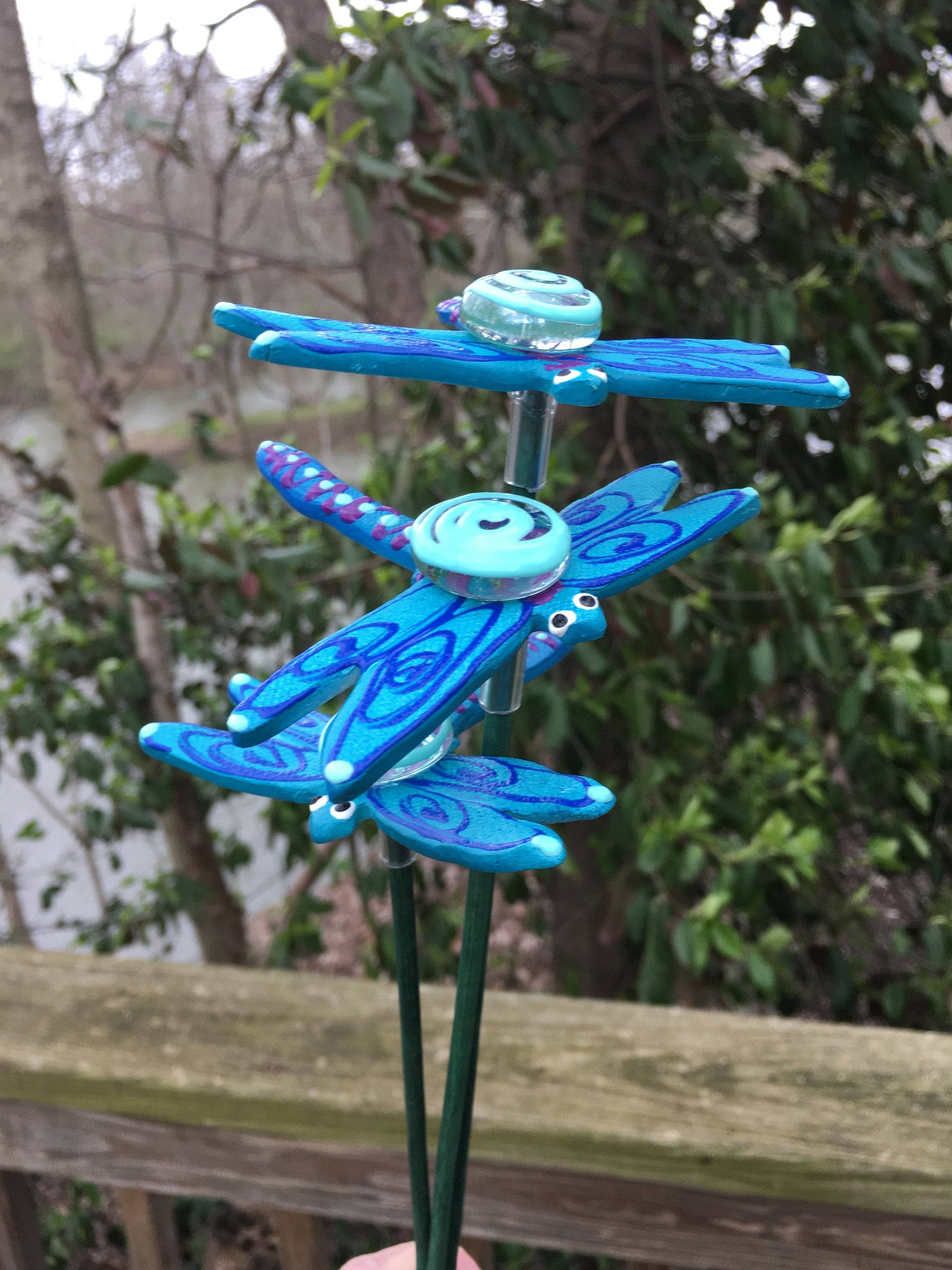 Purple Dragonfly Garden Stake