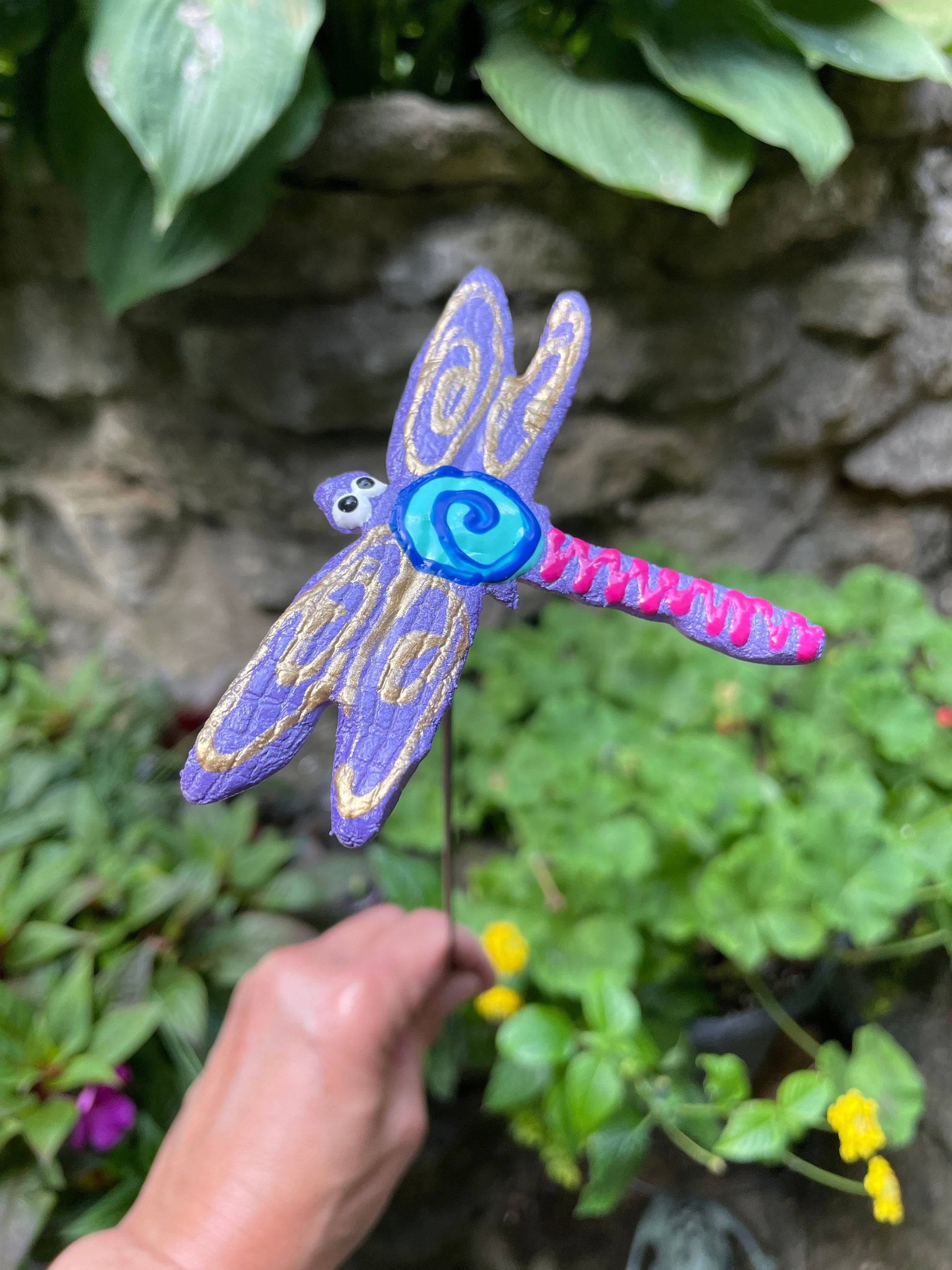 Purple Dragonfly Garden Stake