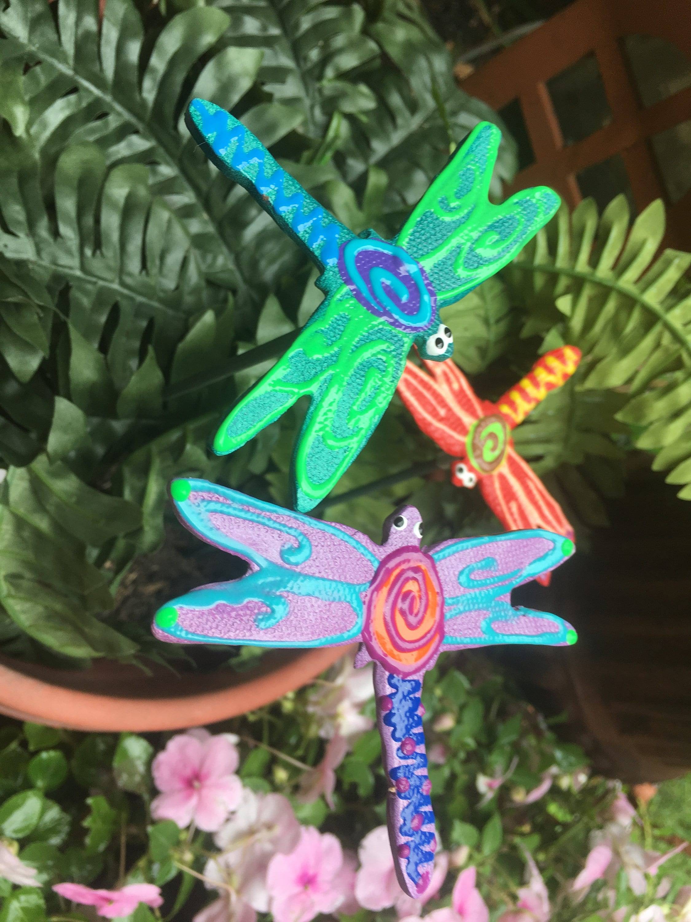 Purple Dragonfly Garden Stake
