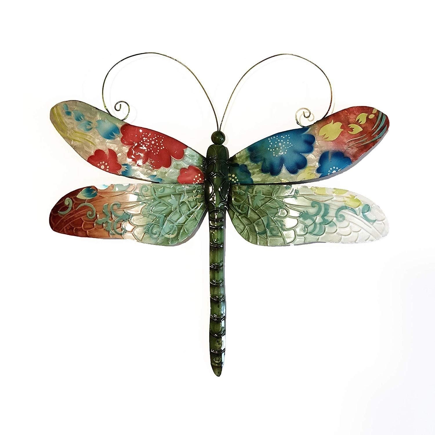 H Oversized Dragonfly Metal Wall Sculpture