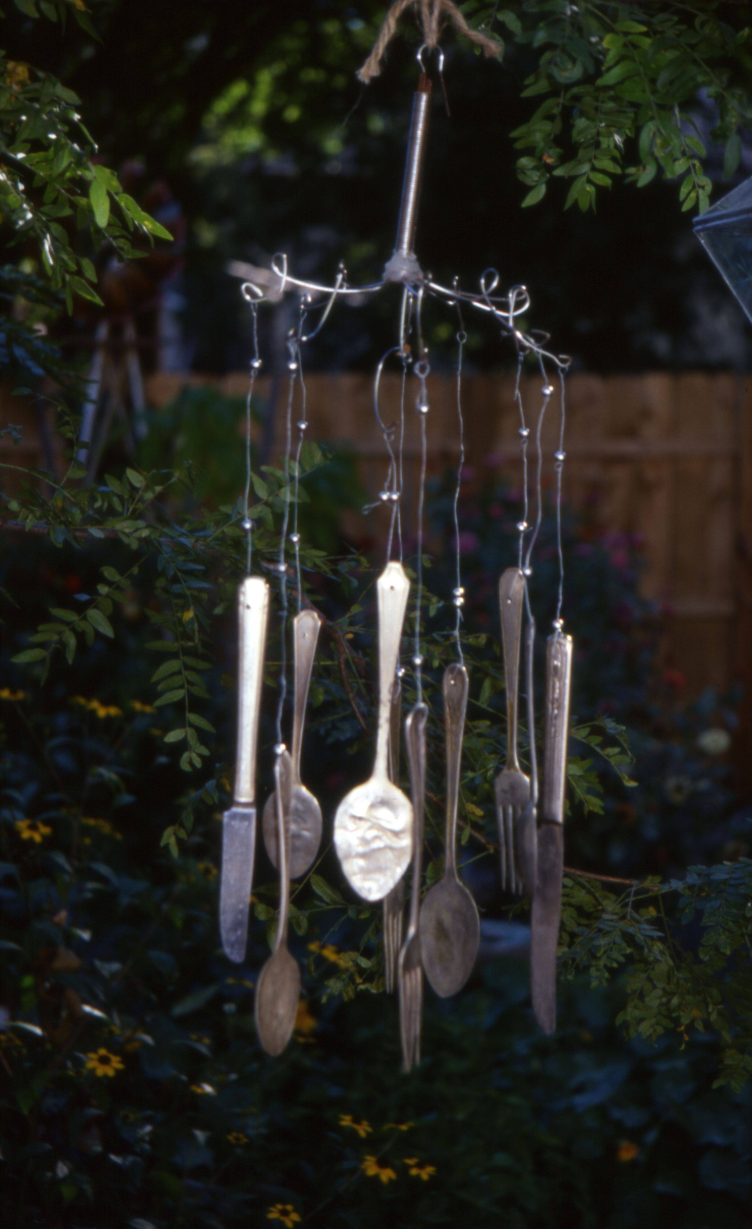 Vintage Silverware Garden Art Wind Chime