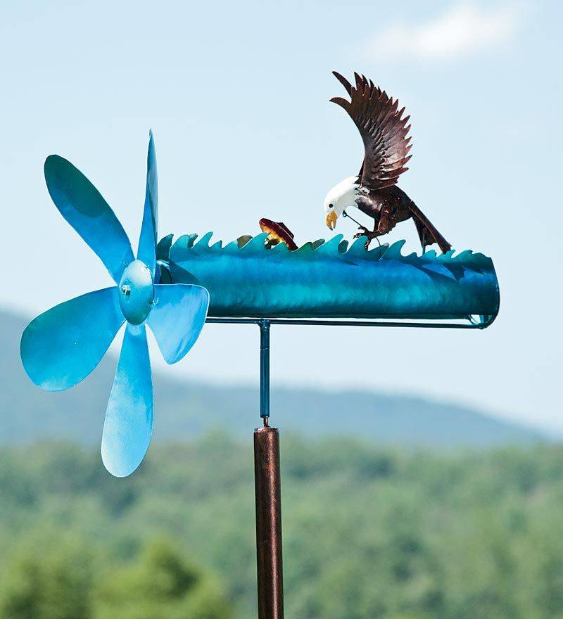 Dog Airplane Whirligig Garden Stake Wind Spinners