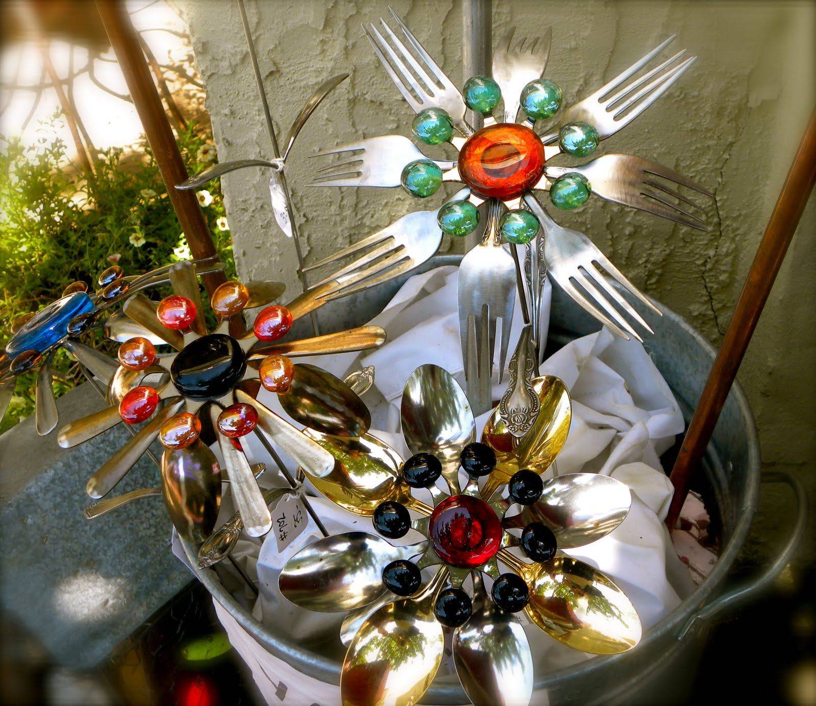 Silverware Flower Sculpture