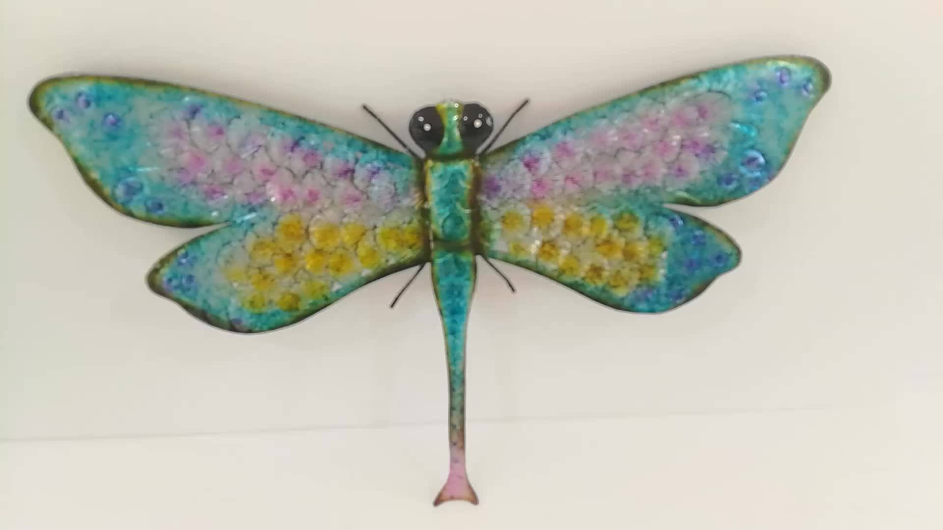 H Oversized Dragonfly Metal Wall Sculpture