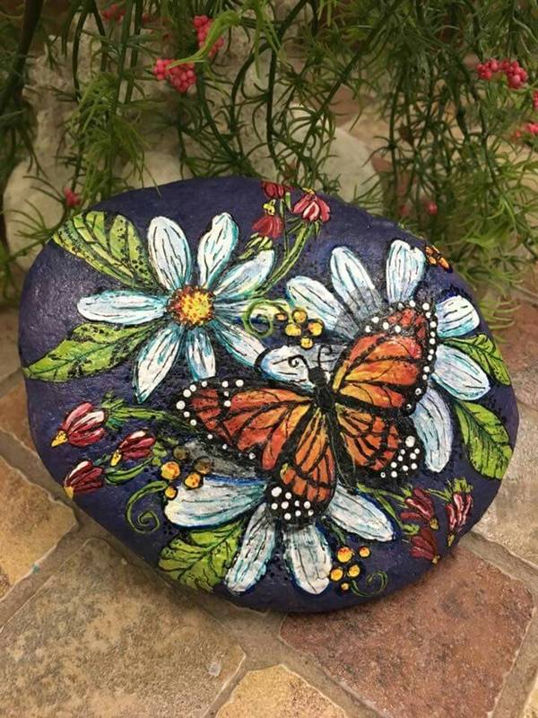 Glow Paint Painted Garden Rocks