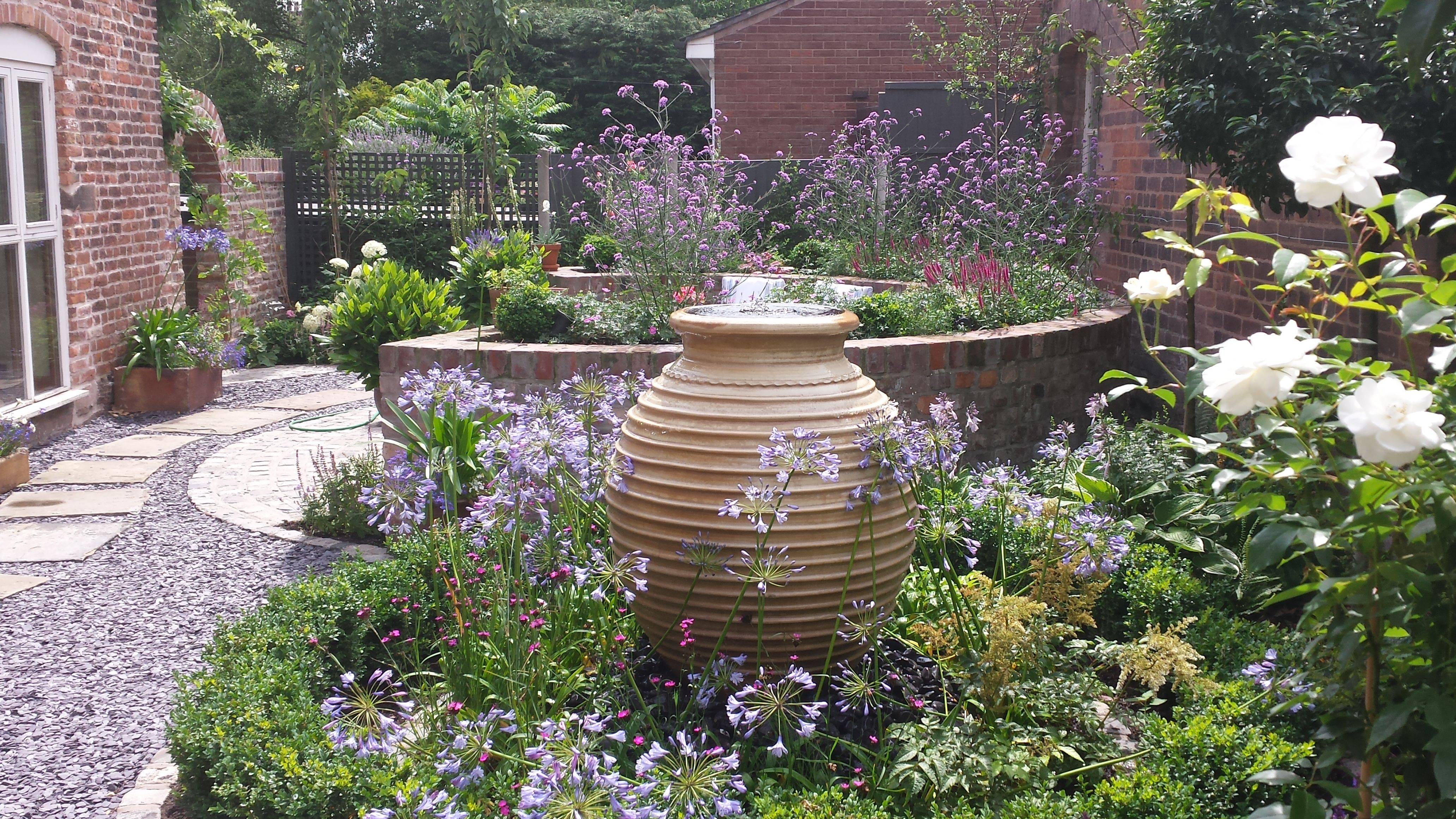 Charming Little Courtyard Patio Fountain Water Features In The