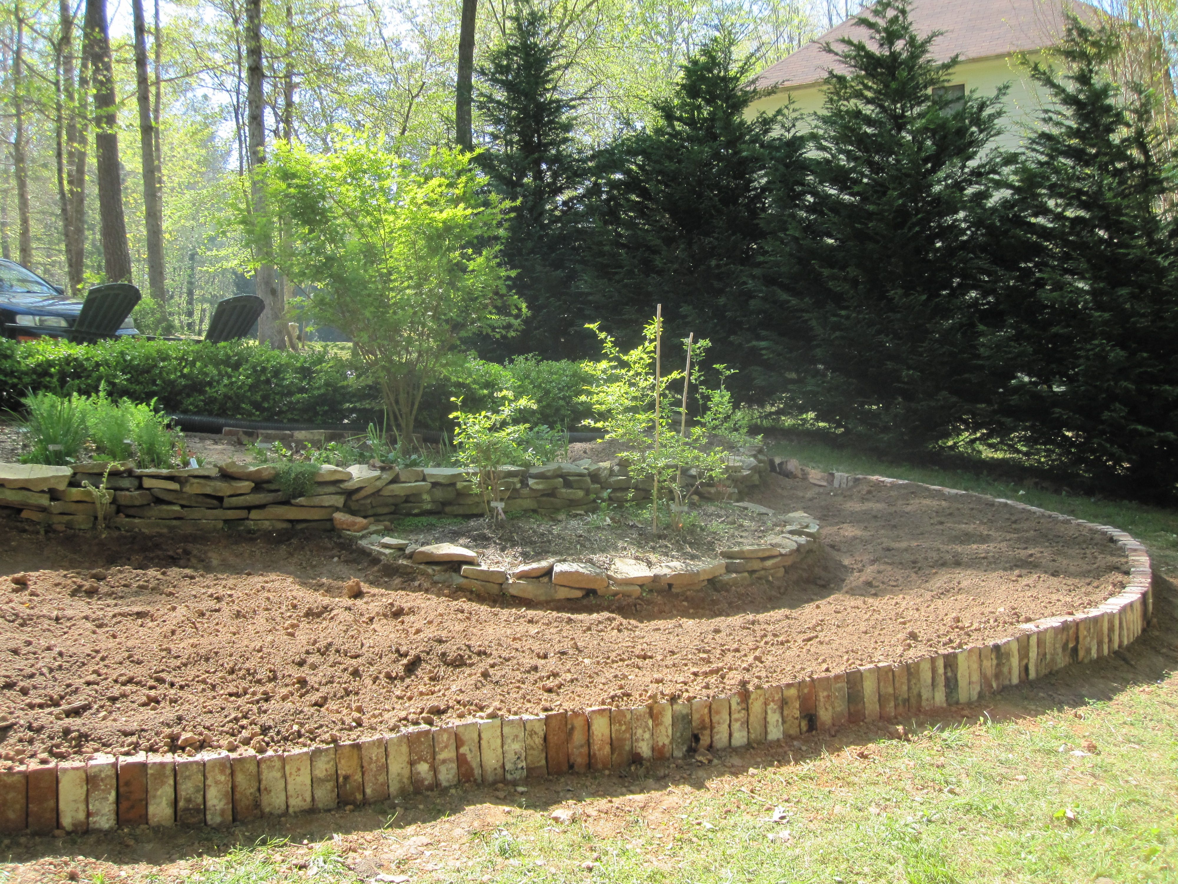 Brick Wall Garden Designs