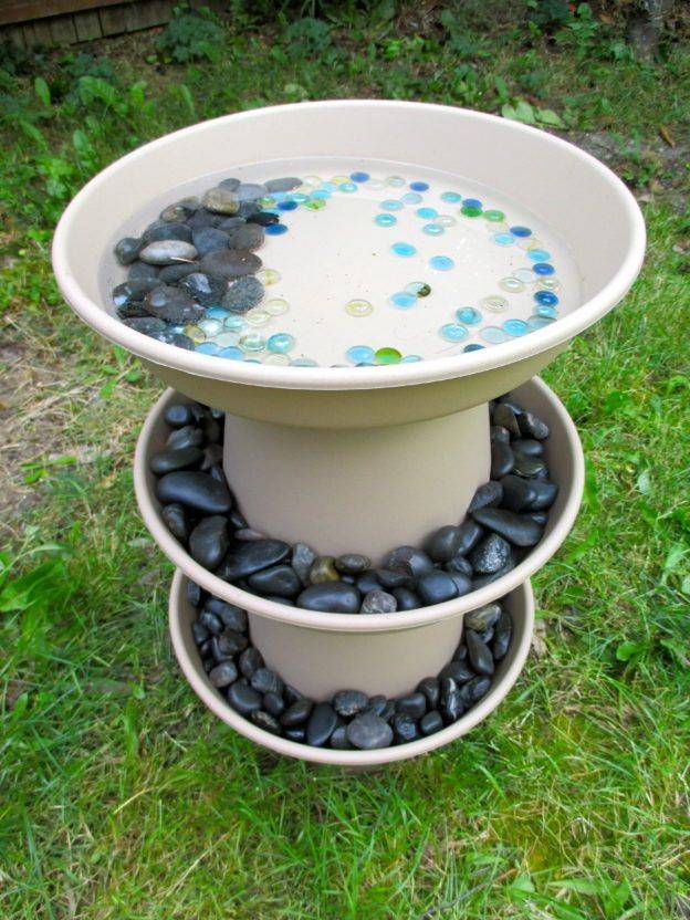 Glass Garden Art Bird Baths
