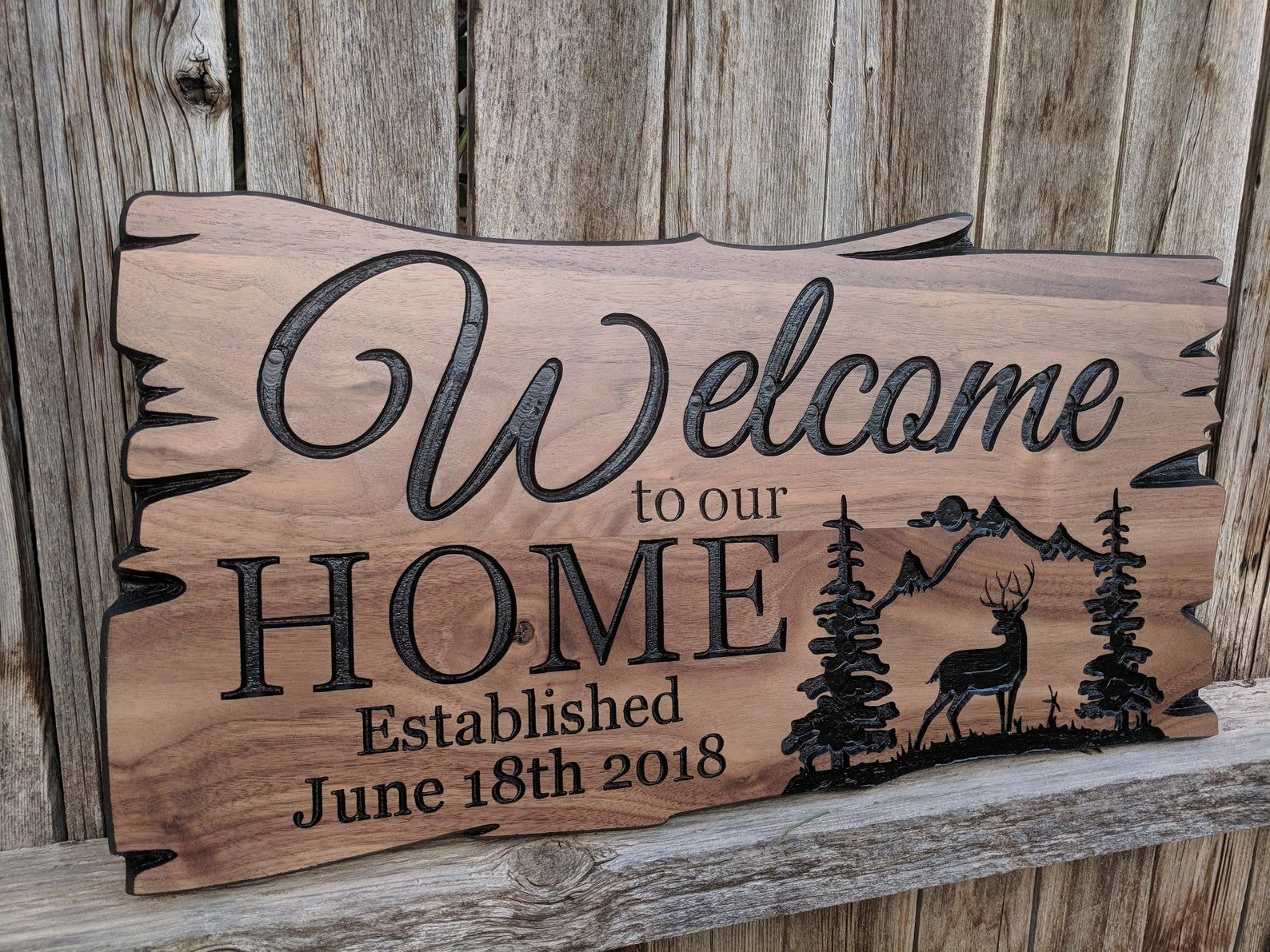 Rustic Outdoor Welcome Sign