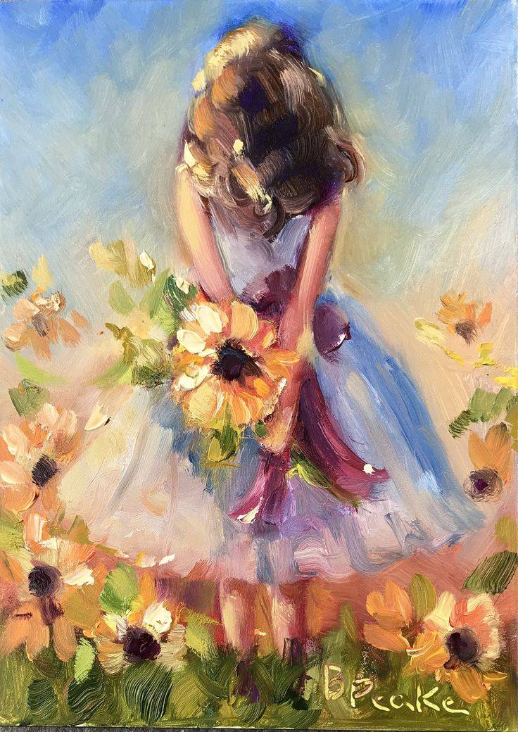 Old Artist Handmade High Quality Impression Beautiful Lady Oil Painting