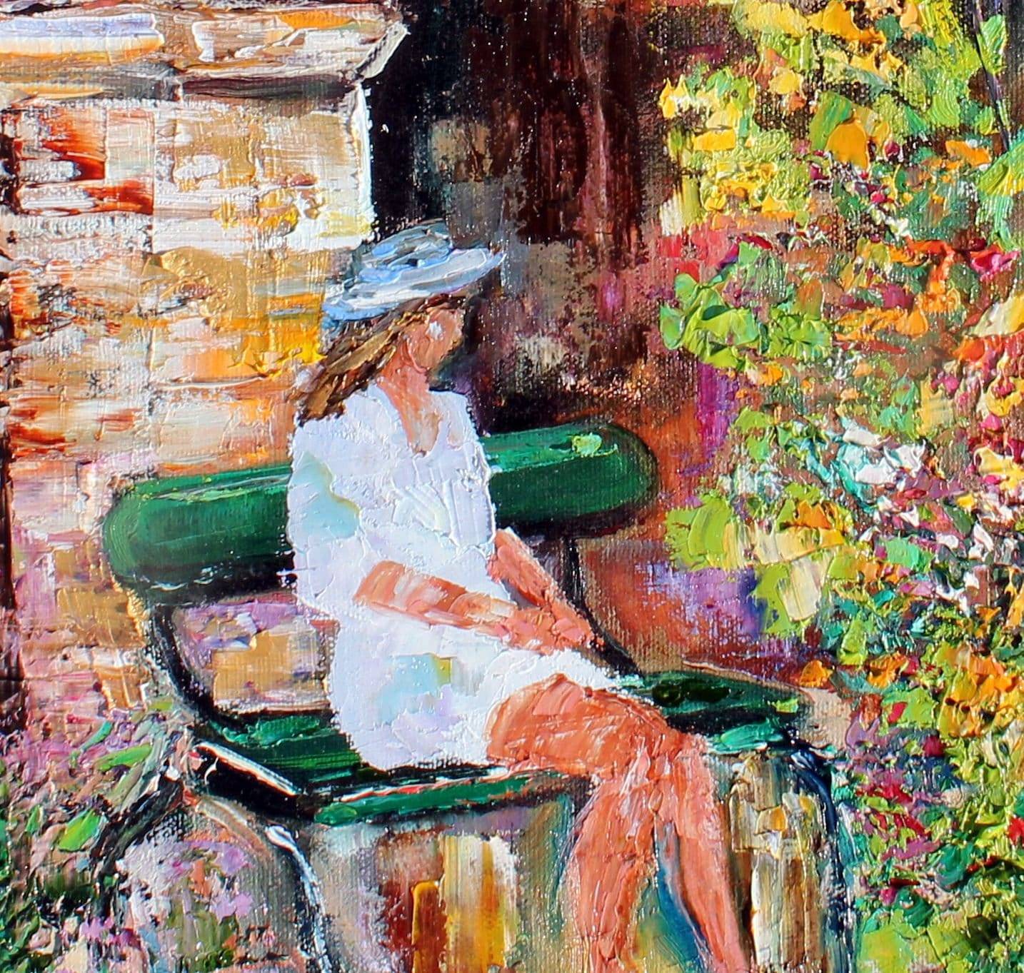 Woman Gardening Painting