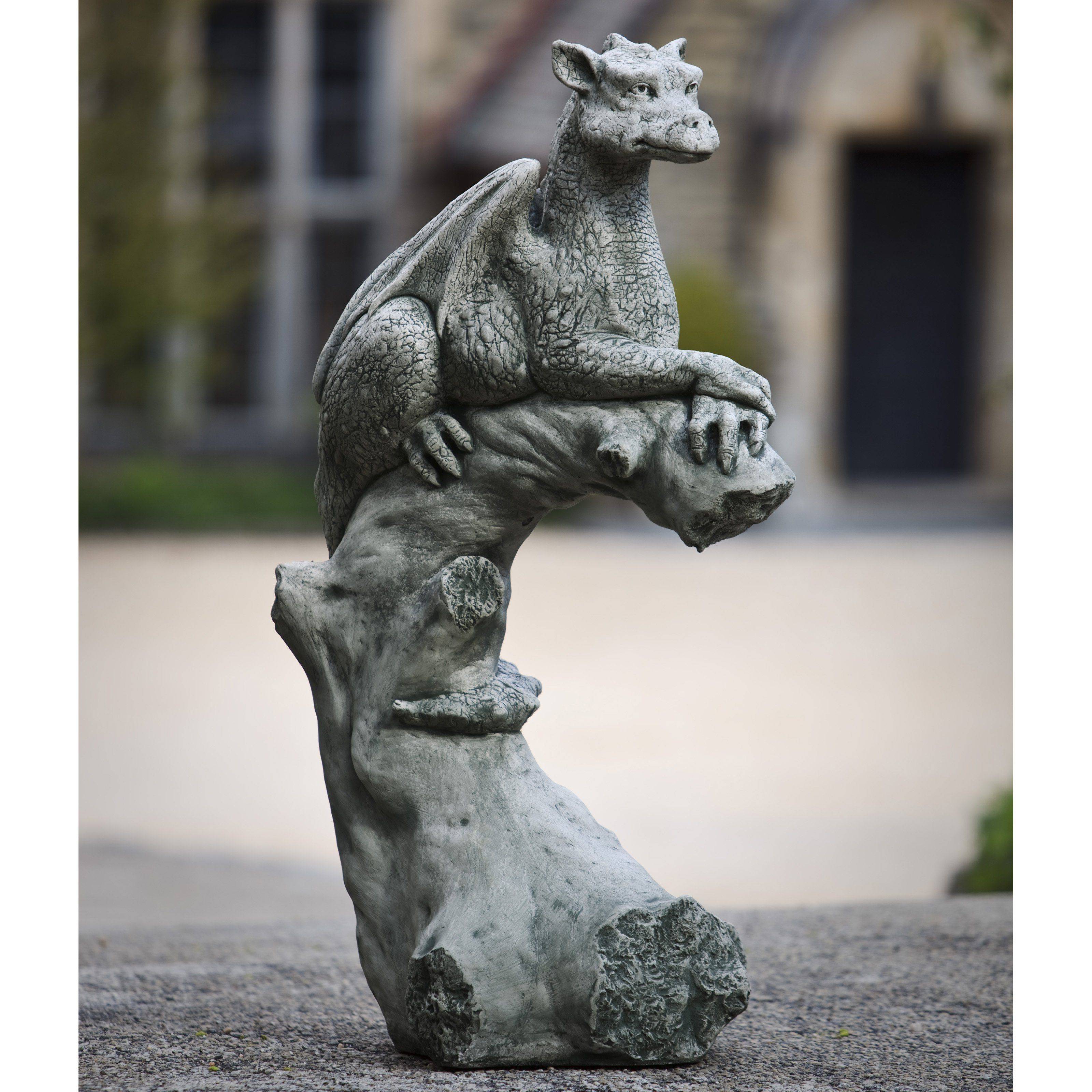 Campania International Oscar The Gargoyle Cast Stone Garden Statue Lead