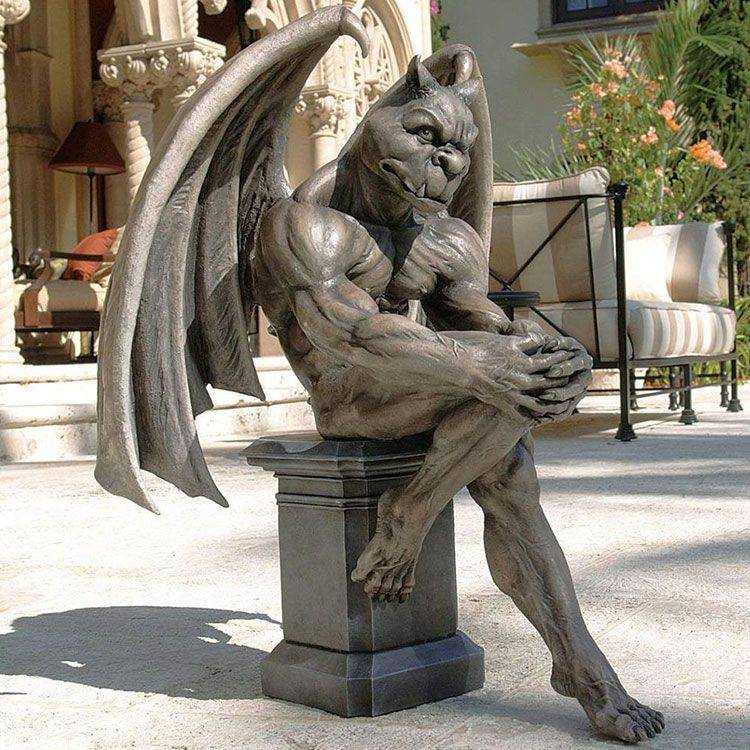 Ladybug Garden Thinking Gargoyle Statue