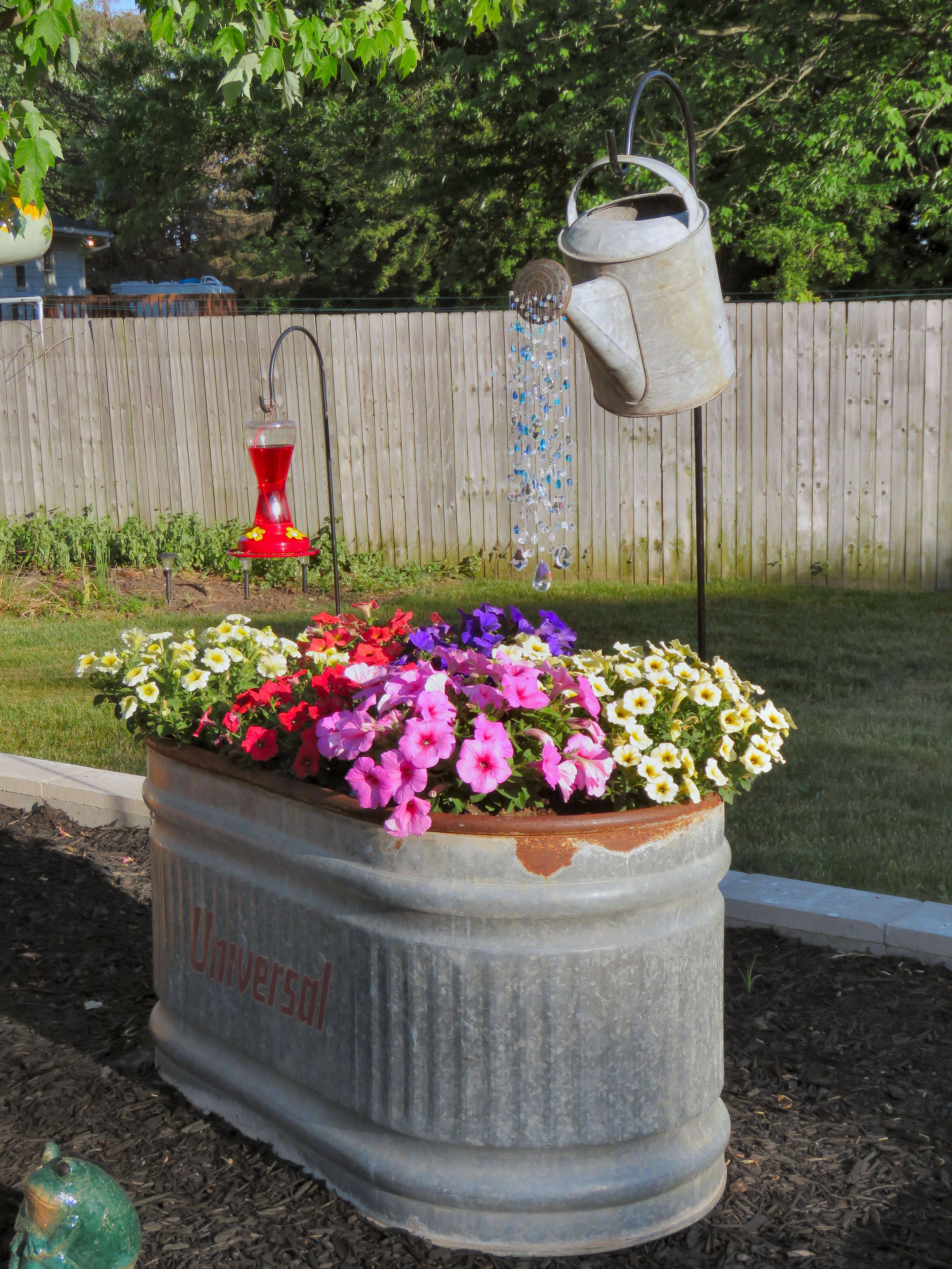 Repurposed Galvanized Containers Gardening Home