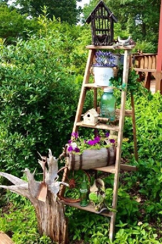 Wood Ladder Garden Art Ideas Empress