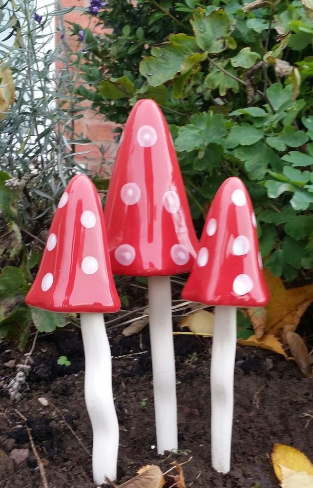 Pcs Large Ceramic Mushroom Decor Fairy Yard