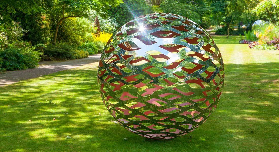 Large Horseshoe Sphere Garden Sculpture