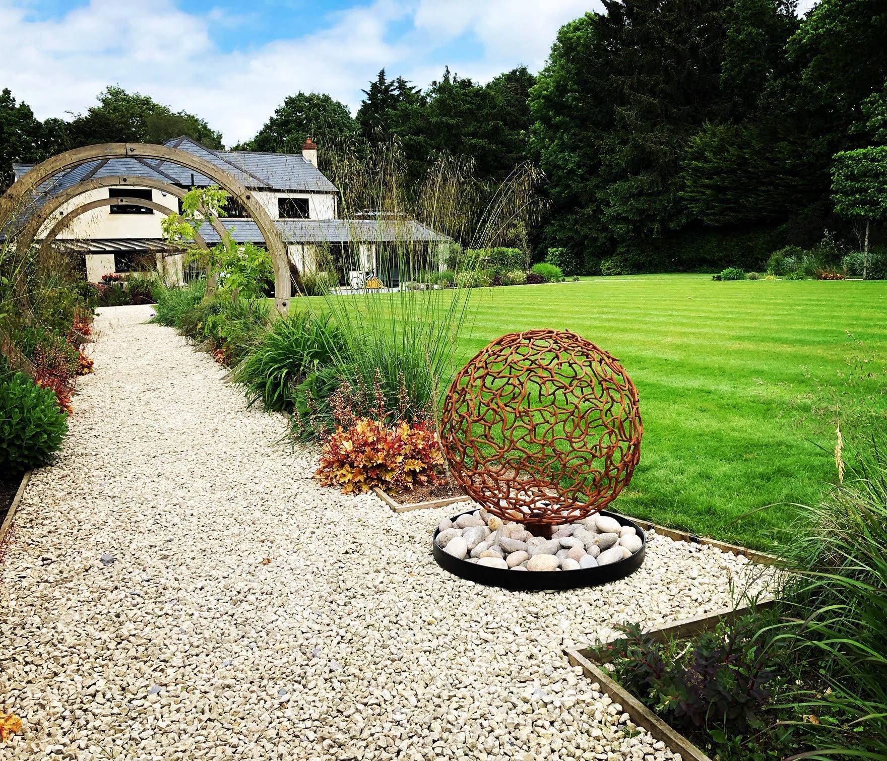 Multicolored Glass Ball Caterpiller Garden Art Sculpture