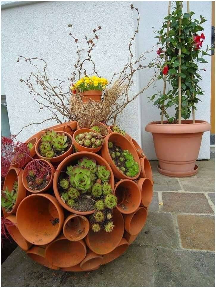 Diy Terracotta Garden Art Best Diy Garden Globe Ideas Designs