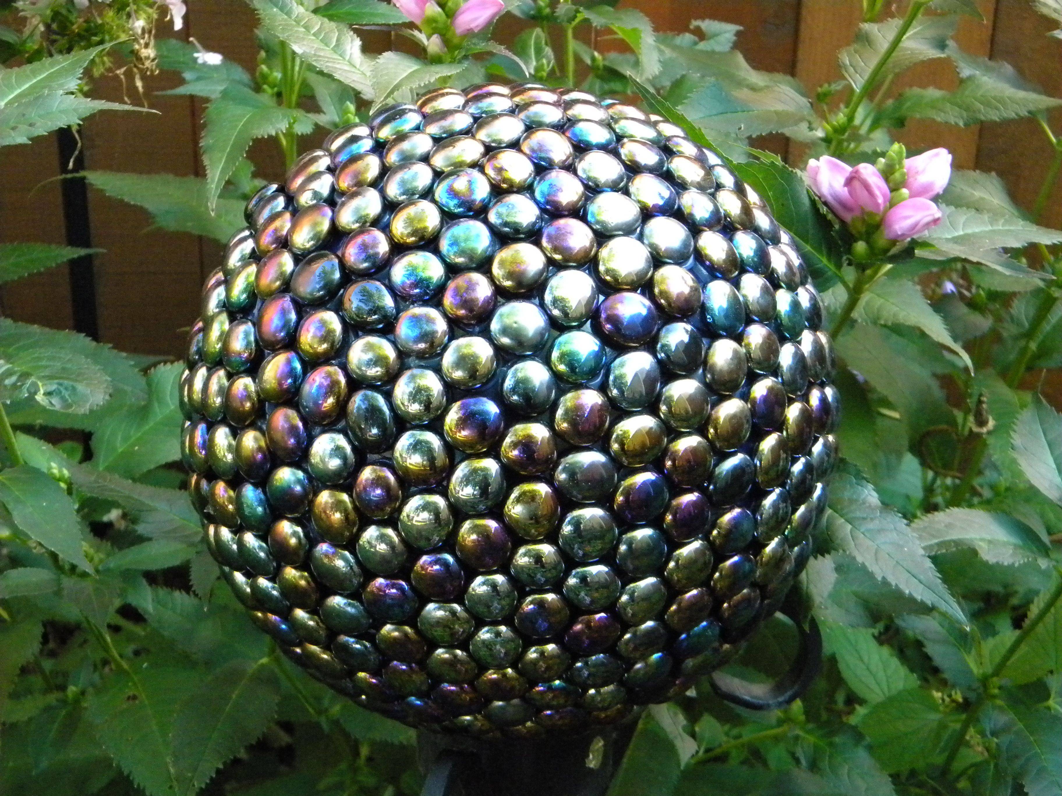 Gazing Ball Yard Decor Bluezib