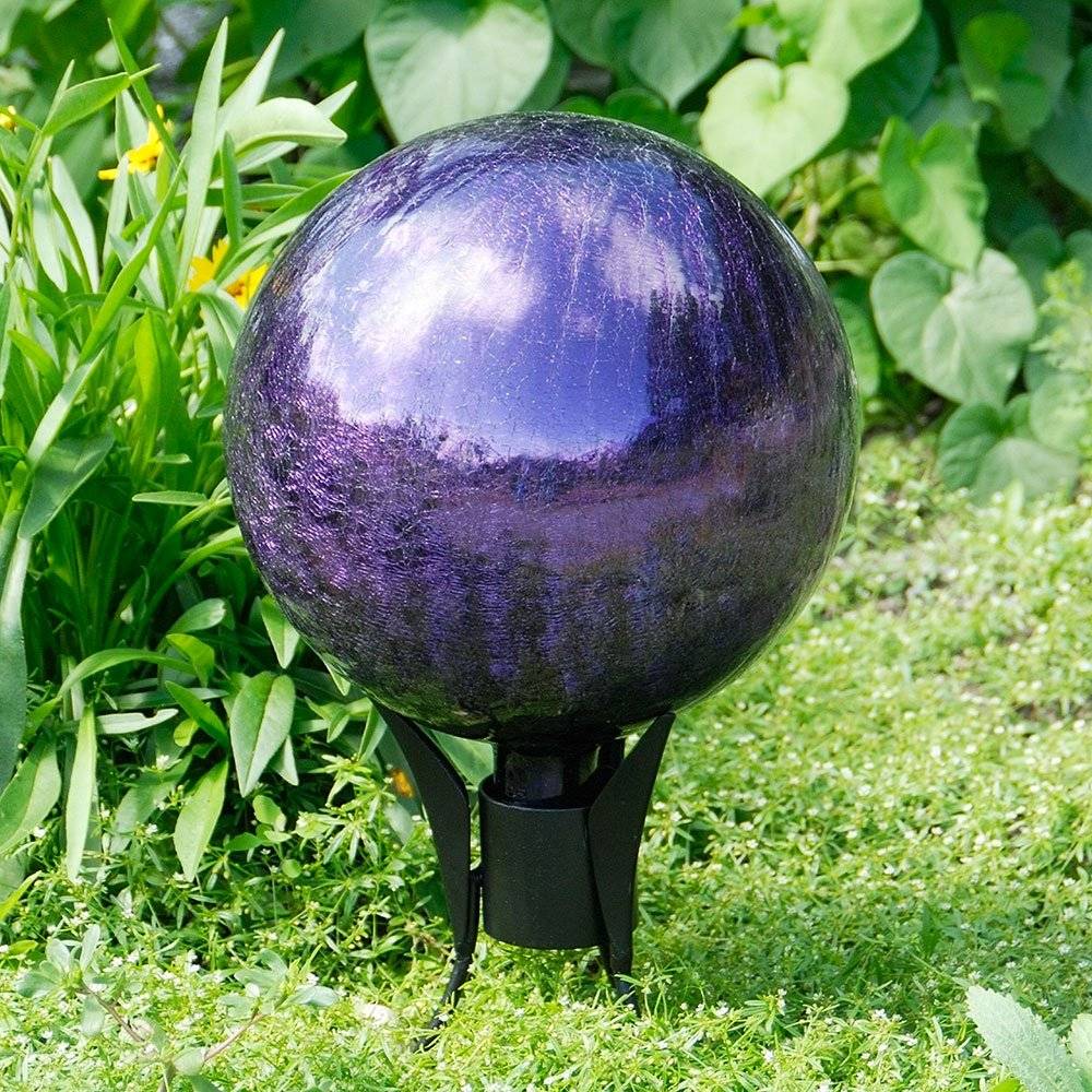Glass Gazing Ball Circus Orange